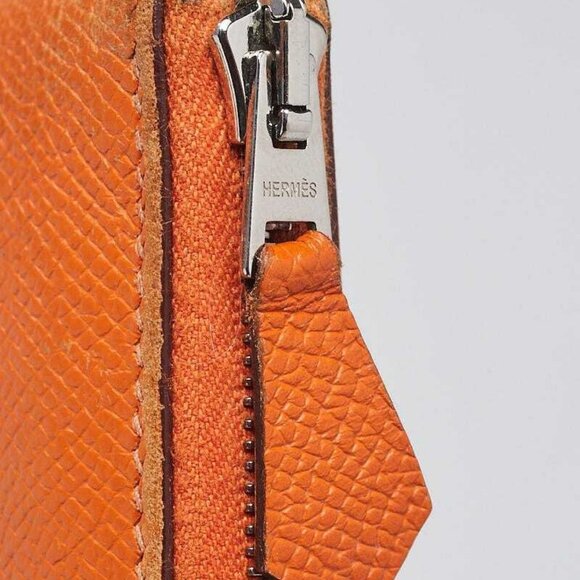 Hermes Orange Epsom Leather Zip Around Wallet - Picture 3 of 12